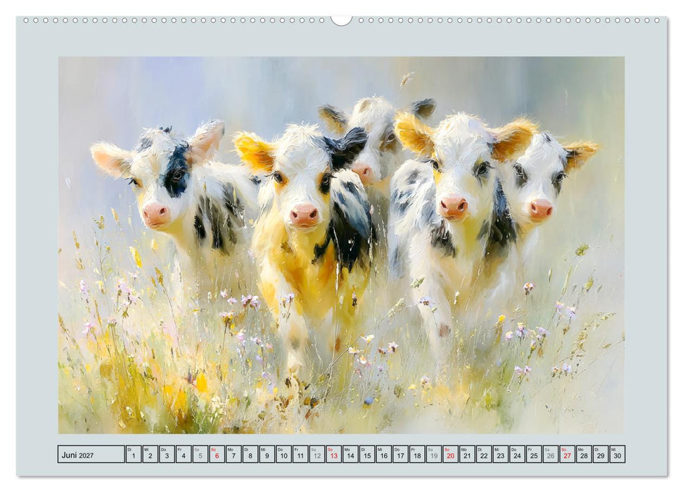 Kühe und Kälber. Ländliche Idylle (CALVENDO Wandkalender 2027)