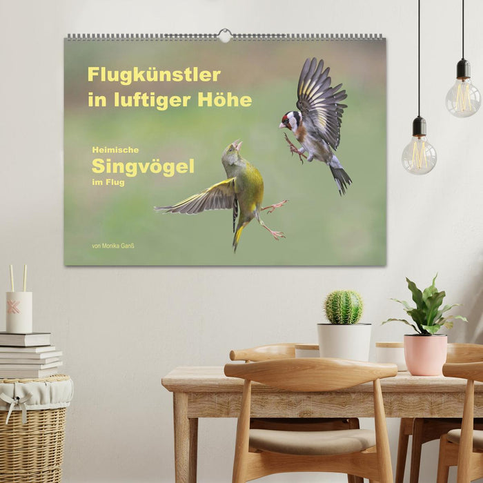Flugkünstler in luftiger Höhe - Heimische Singvögel im Flug (CALVENDO Wandkalender 2027)