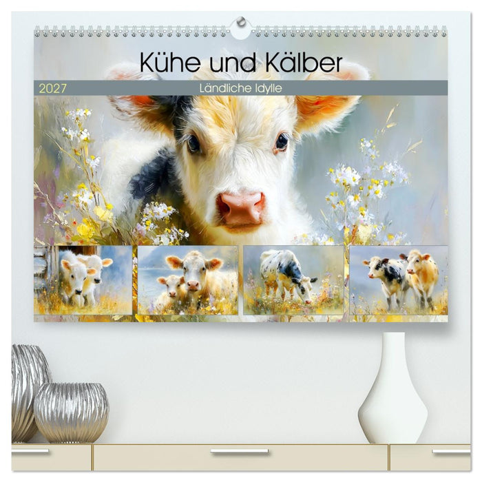Kühe und Kälber. Ländliche Idylle (CALVENDO Premium Wandkalender 2027)