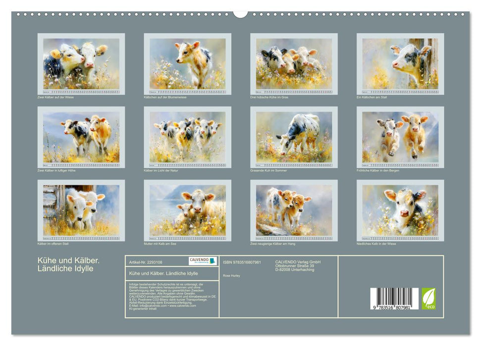 Kühe und Kälber. Ländliche Idylle (CALVENDO Premium Wandkalender 2027)
