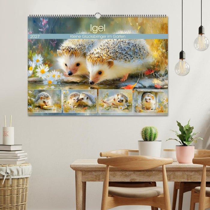 Igel. Kleine Glücksbringer im Garten (CALVENDO Wandkalender 2027)