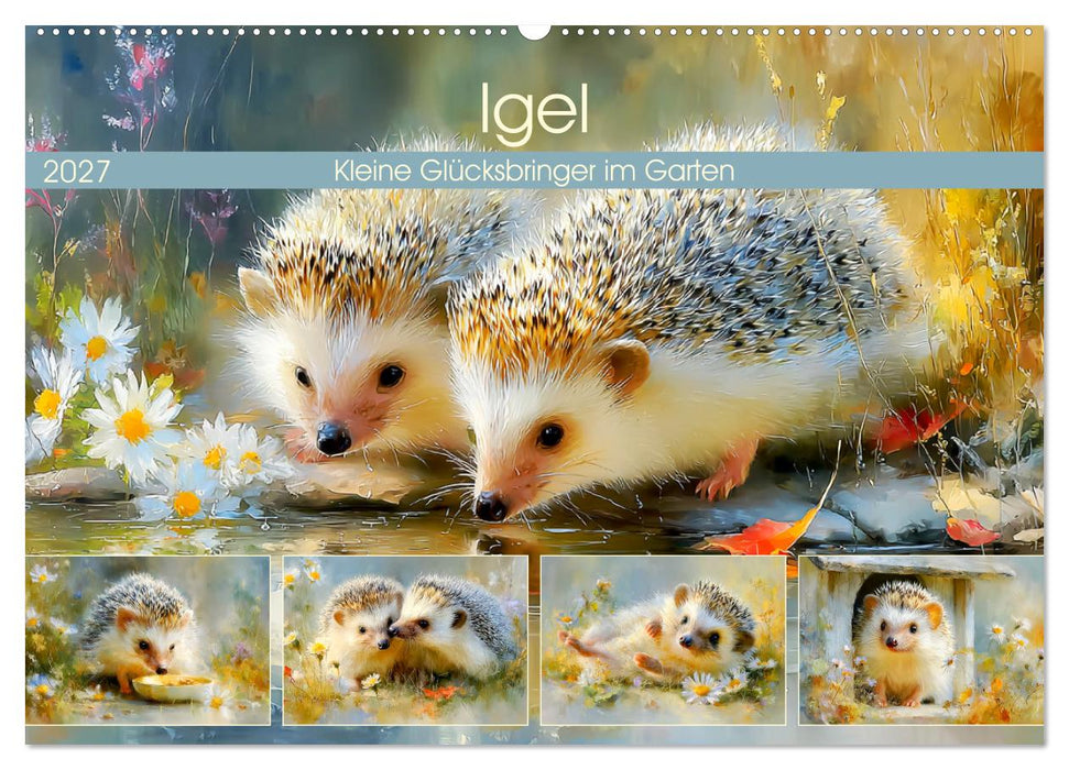 Igel. Kleine Glücksbringer im Garten (CALVENDO Wandkalender 2027)