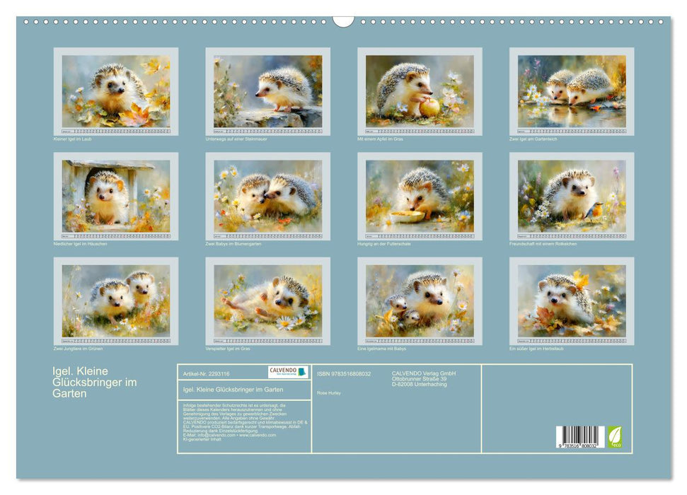 Igel. Kleine Glücksbringer im Garten (CALVENDO Wandkalender 2027)