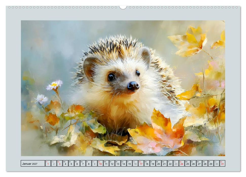 Igel. Kleine Glücksbringer im Garten (CALVENDO Wandkalender 2027)