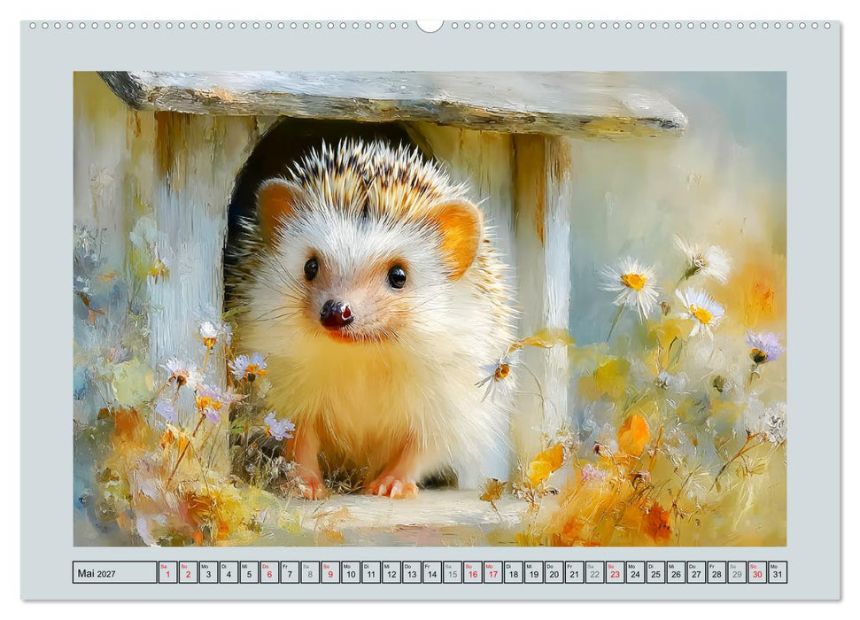 Igel. Kleine Glücksbringer im Garten (CALVENDO Wandkalender 2027)
