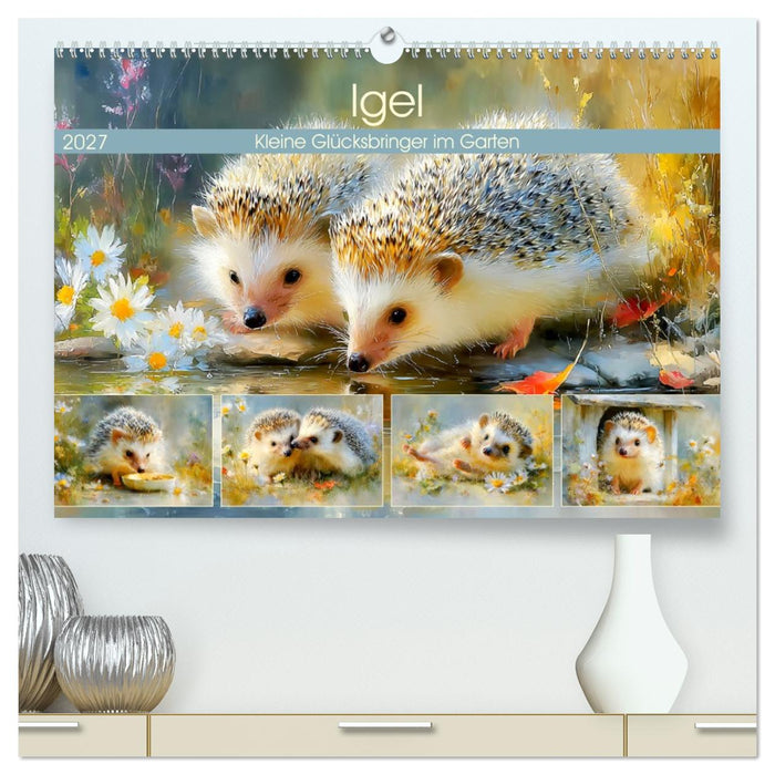 Igel. Kleine Glücksbringer im Garten (CALVENDO Premium Wandkalender 2027)