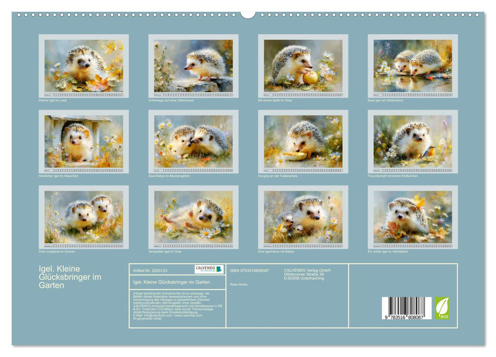 Igel. Kleine Glücksbringer im Garten (CALVENDO Premium Wandkalender 2027)