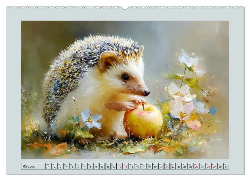 Igel. Kleine Glücksbringer im Garten (CALVENDO Premium Wandkalender 2027)