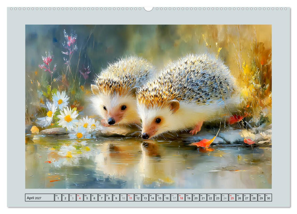 Igel. Kleine Glücksbringer im Garten (CALVENDO Premium Wandkalender 2027)