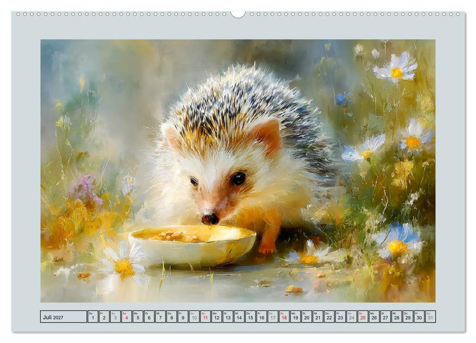 Igel. Kleine Glücksbringer im Garten (CALVENDO Premium Wandkalender 2027)