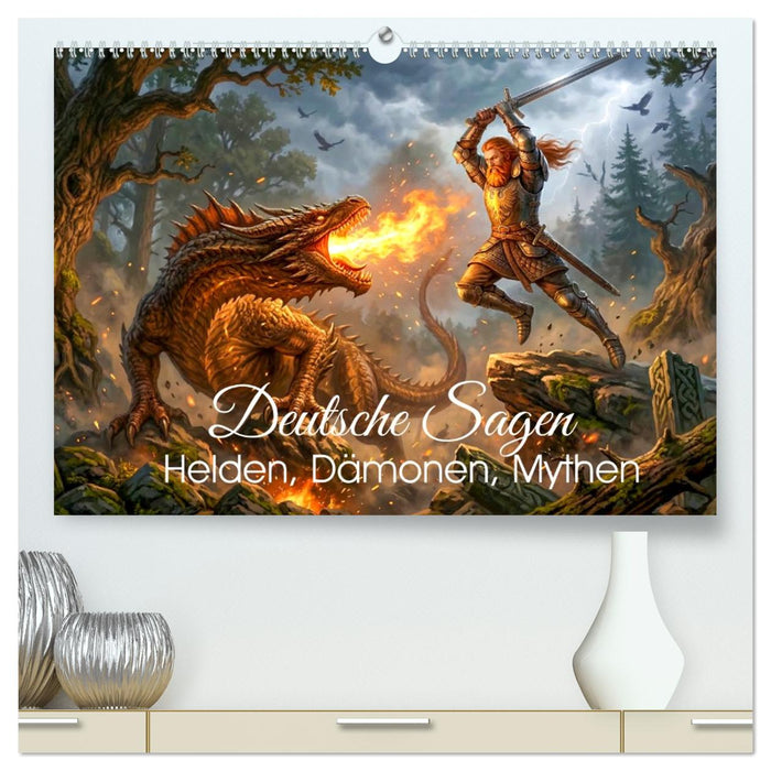 Deutsche Sagen - Helden, Dämonen, Mythen (CALVENDO Premium Wandkalender 2027)