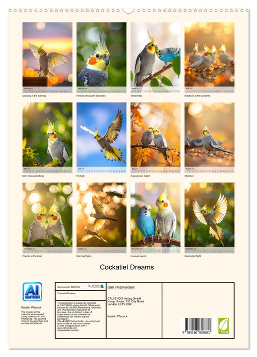 Cockatiel Dreams (CALVENDO Premium-Calendar 2027)