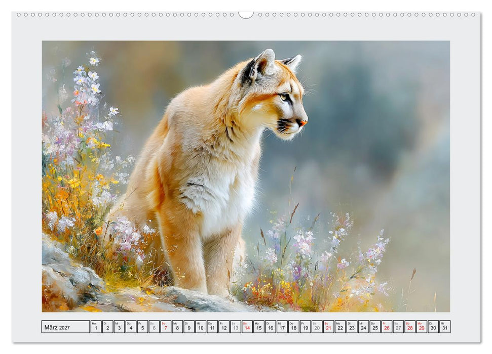 Berglöwen. Kraftvolle Eleganz der Wildnis (CALVENDO Wandkalender 2027)
