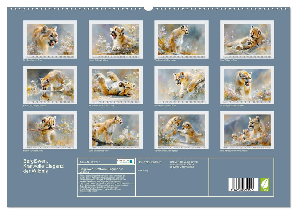 Berglöwen. Kraftvolle Eleganz der Wildnis (CALVENDO Premium Wandkalender 2027)