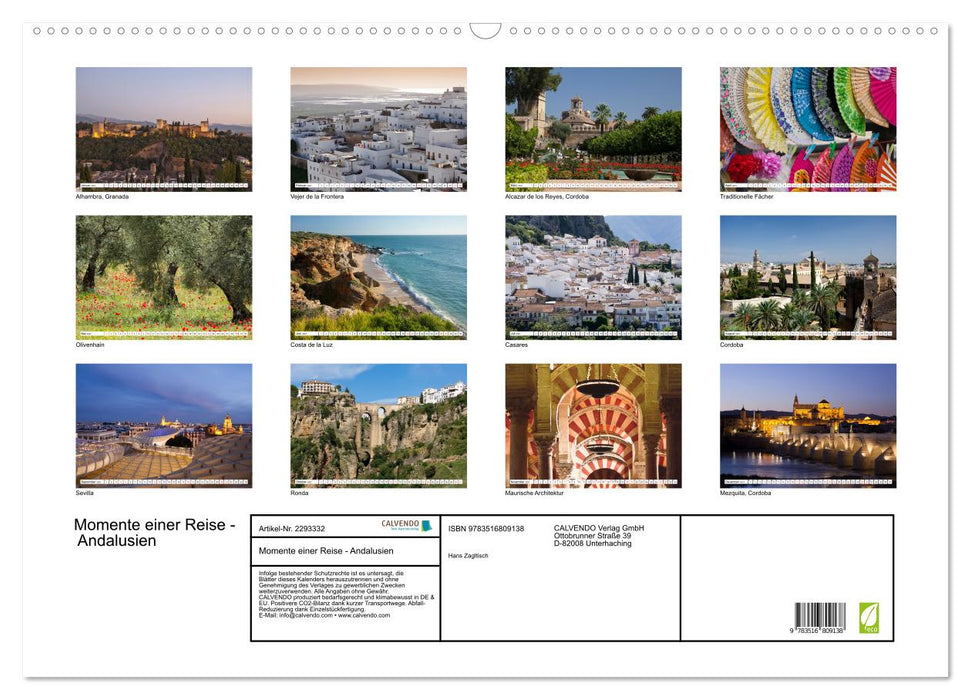 Momente einer Reise - Andalusien (CALVENDO Wandkalender 2027)