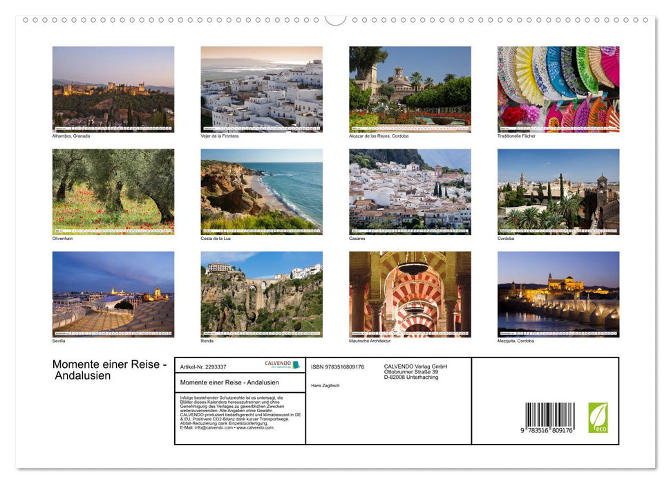 Momente einer Reise - Andalusien (CALVENDO Premium Wandkalender 2027)