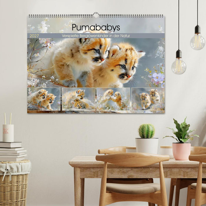 Pumababys. Verspielte Berglöwenkinder in der Natur (CALVENDO Wandkalender 2027)