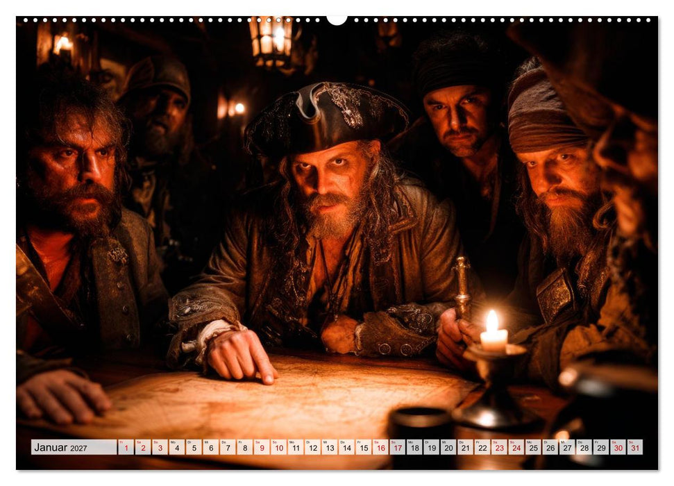 Piraten - Legenden der sieben Meere (CALVENDO Wandkalender 2027)