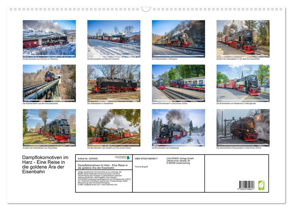 Dampflokomotiven im Harz - Eine Reise in die goldene Ära der Eisenbahn (CALVENDO Wandkalender 2027)