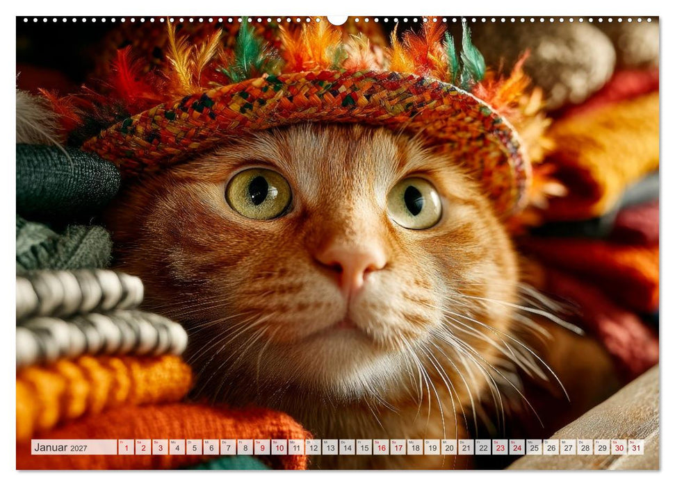 Katzen - Jeder Moment ein Abenteuer (CALVENDO Premium Wandkalender 2027)