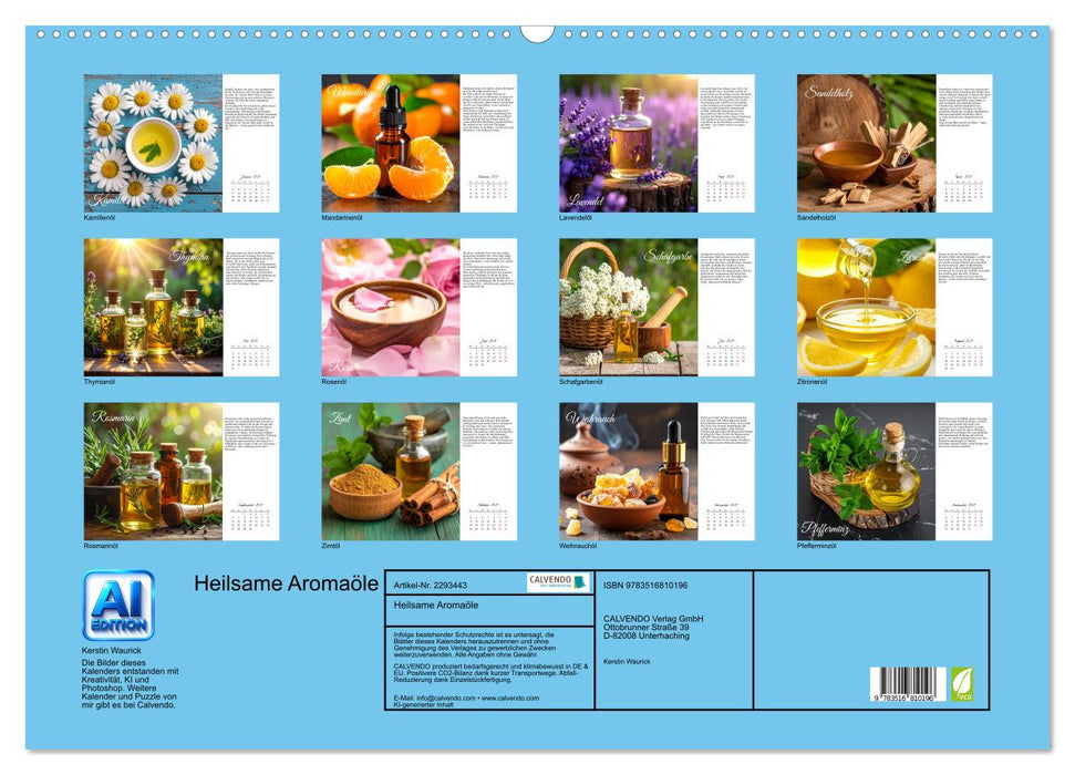 Heilsame Aromaöle (CALVENDO Wandkalender 2027)