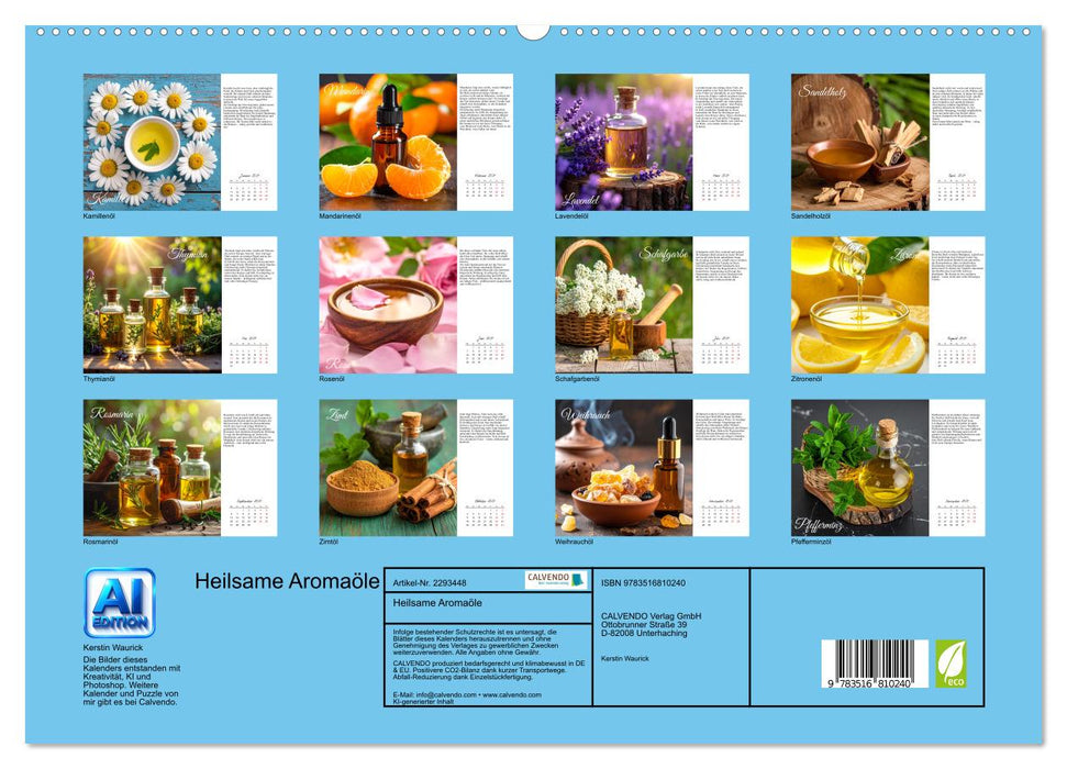 Heilsame Aromaöle (CALVENDO Premium Wandkalender 2027)