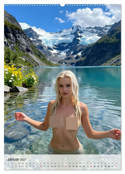Nackt und Frei - Im Wasser (CALVENDO Wandkalender 2027)