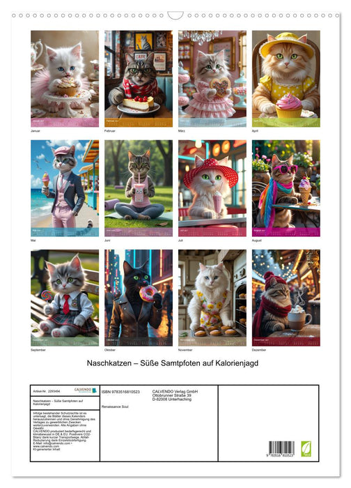 Naschkatzen – Süße Samtpfoten auf Kalorienjagd (CALVENDO Wandkalender 2027)