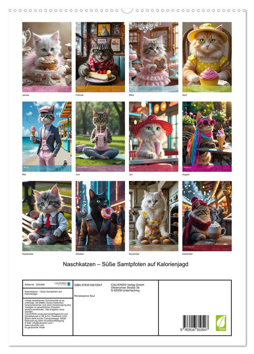 Naschkatzen – Süße Samtpfoten auf Kalorienjagd (CALVENDO Premium Wandkalender 2027)