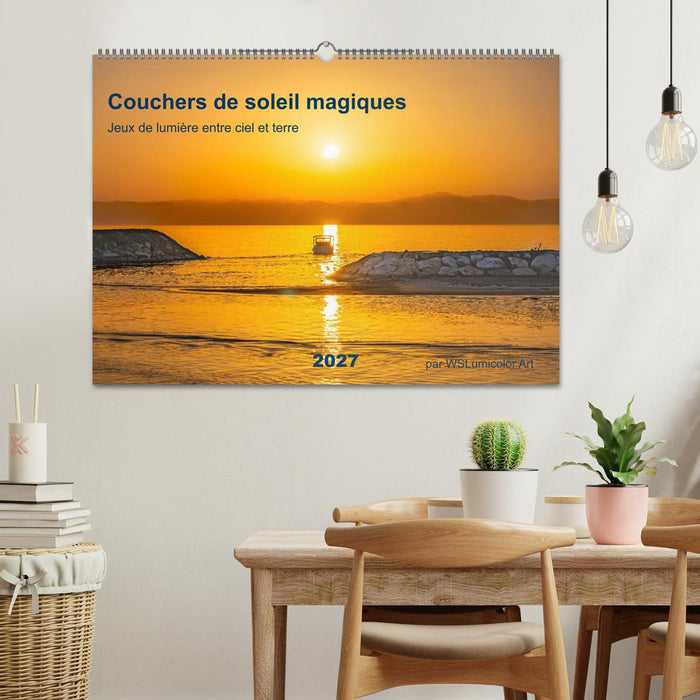 Couchers de soleil magiques – Jeux de lumière entre ciel et terre (CALVENDO Calendrier mensuel 2027)