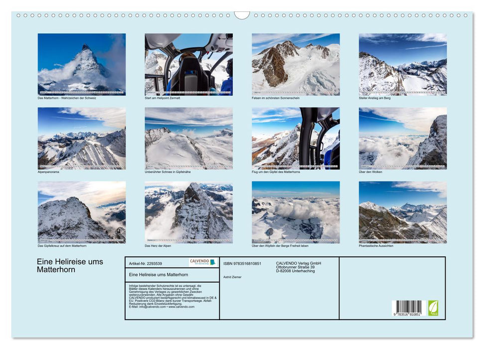 Eine Helireise ums Matterhorn (CALVENDO Wandkalender 2027)