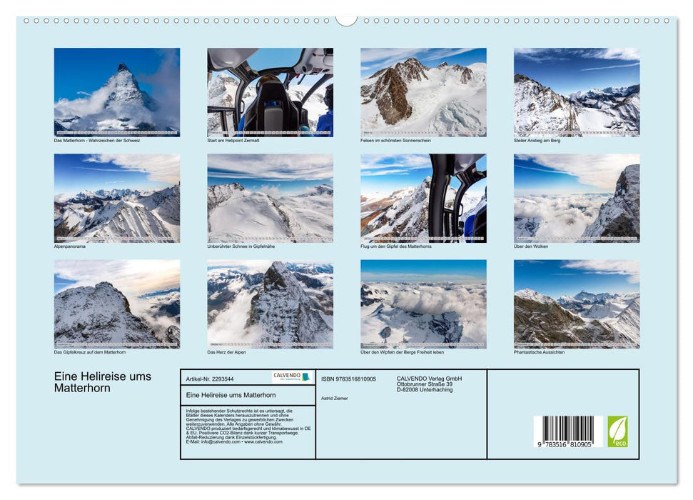 Eine Helireise ums Matterhorn (CALVENDO Premium Wandkalender 2027)