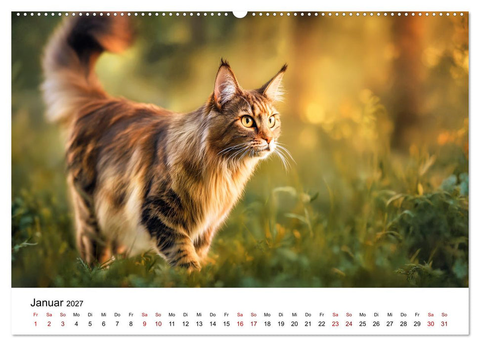 Eleganz in Pelz - ein Maine Coon - Kalender (CALVENDO Wandkalender 2027)