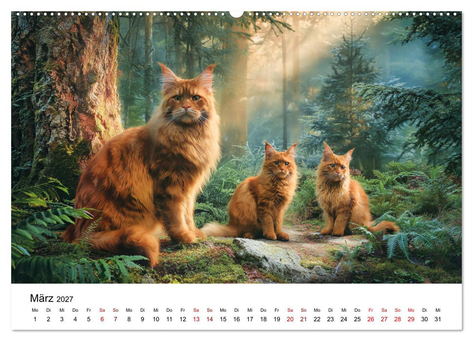 Eleganz in Pelz - ein Maine Coon - Kalender (CALVENDO Wandkalender 2027)