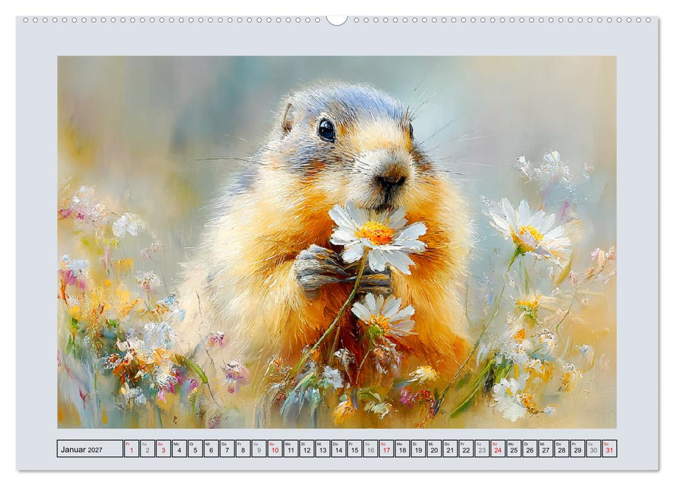 Murmeltiere. Kleine Wächter der Berge (CALVENDO Premium Wandkalender 2027)