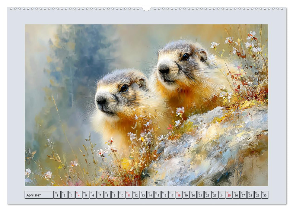 Murmeltiere. Kleine Wächter der Berge (CALVENDO Premium Wandkalender 2027)