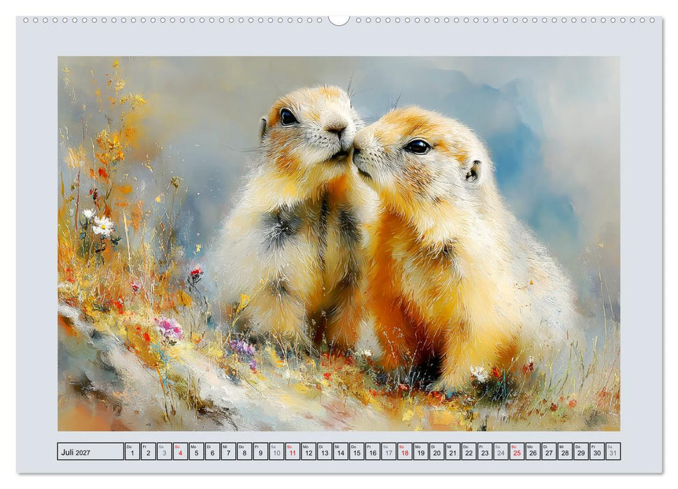 Murmeltiere. Kleine Wächter der Berge (CALVENDO Premium Wandkalender 2027)