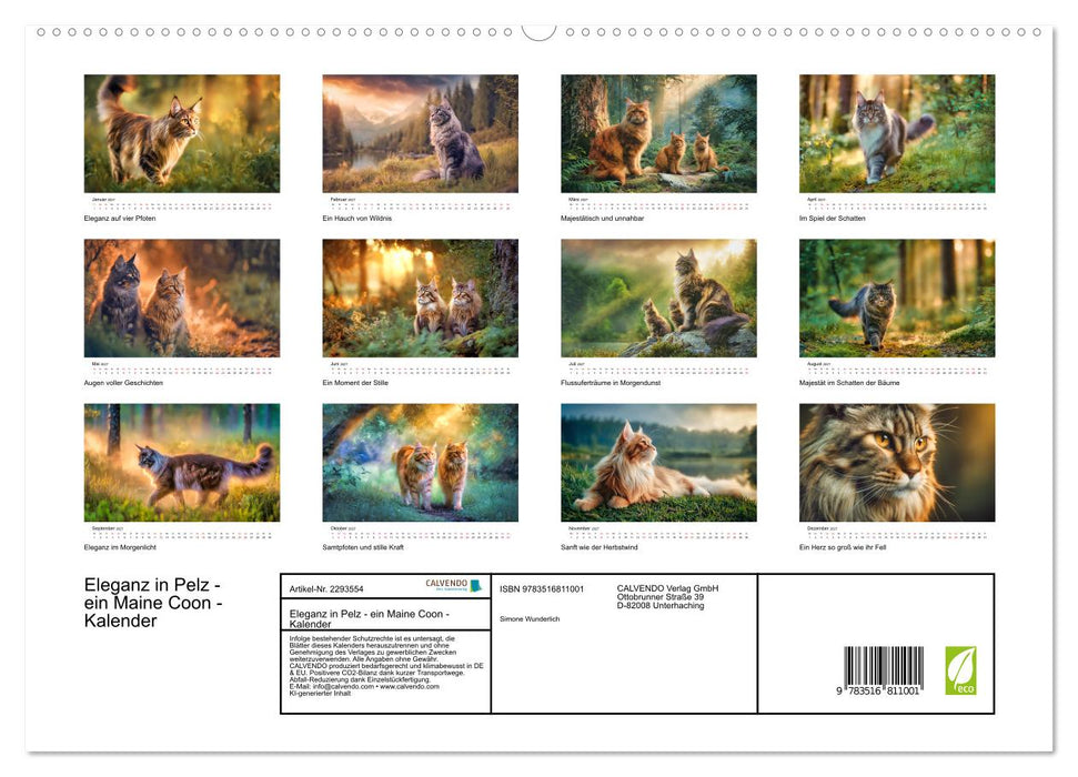 Eleganz in Pelz - ein Maine Coon - Kalender (CALVENDO Premium Wandkalender 2027)