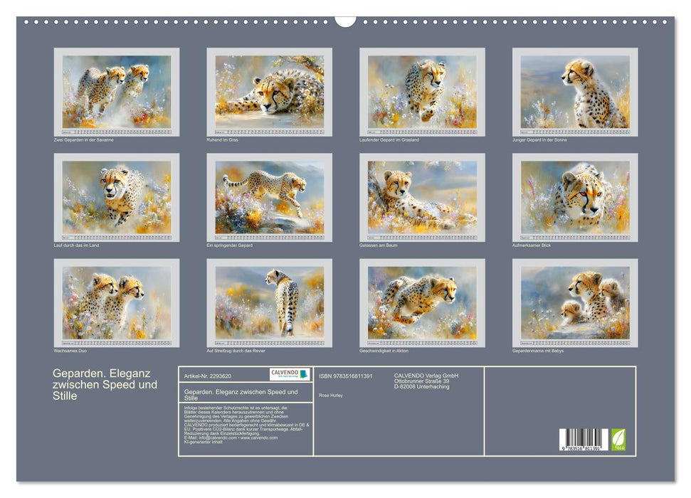 Geparden. Eleganz zwischen Speed und Stille (CALVENDO Wandkalender 2027)