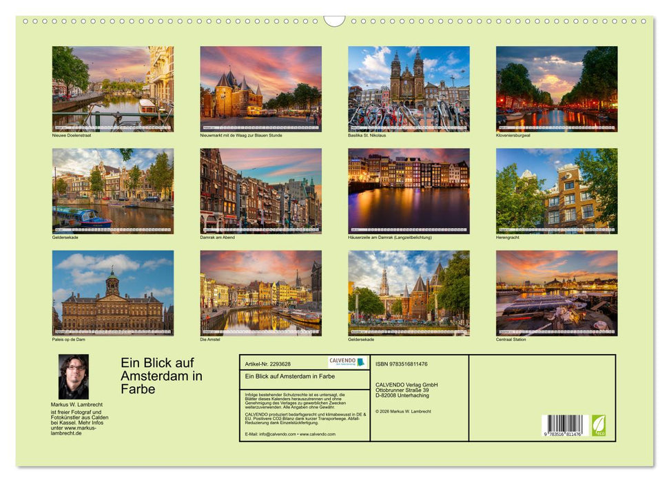 Ein Blick auf Amsterdam in Farbe (CALVENDO Wandkalender 2027)