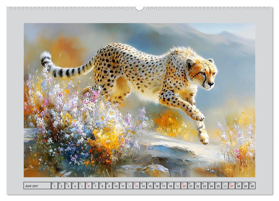 Geparden. Eleganz zwischen Speed und Stille (CALVENDO Premium Wandkalender 2027)