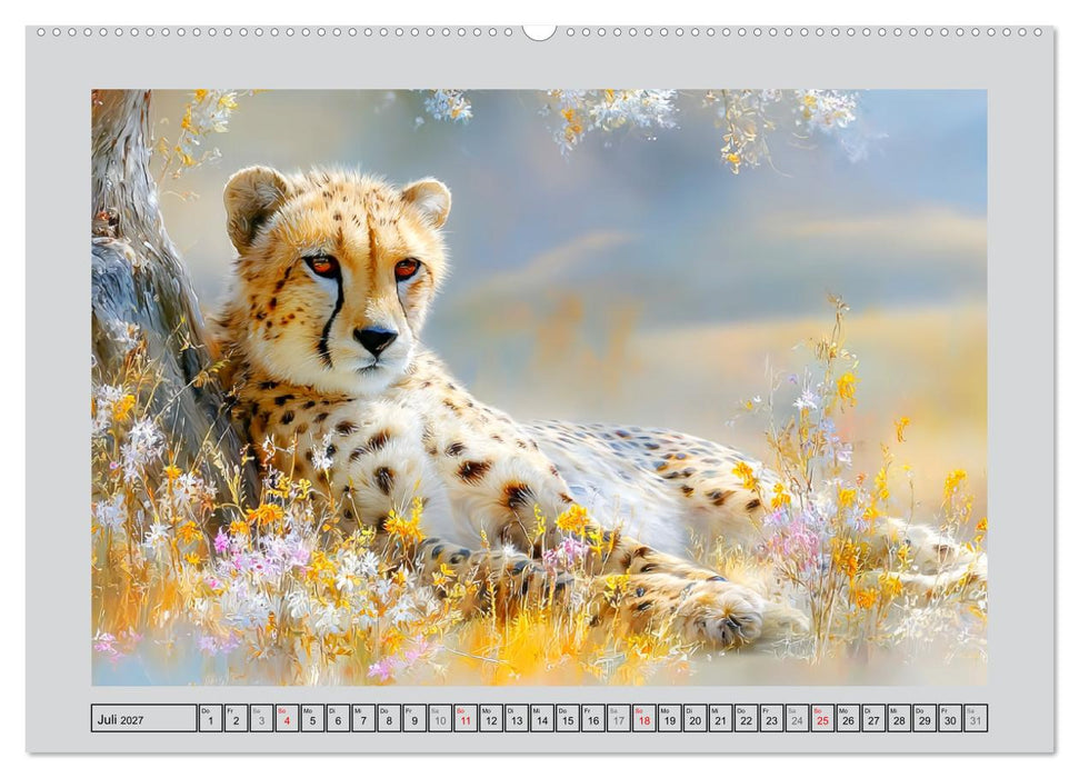 Geparden. Eleganz zwischen Speed und Stille (CALVENDO Premium Wandkalender 2027)
