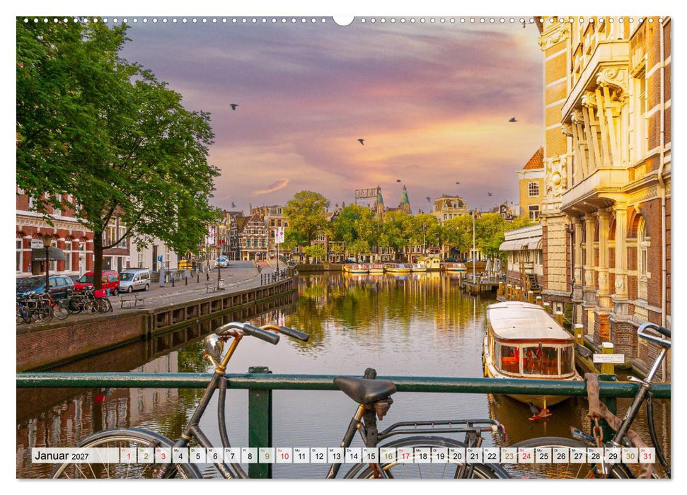 Ein Blick auf Amsterdam in Farbe (CALVENDO Premium Wandkalender 2027)