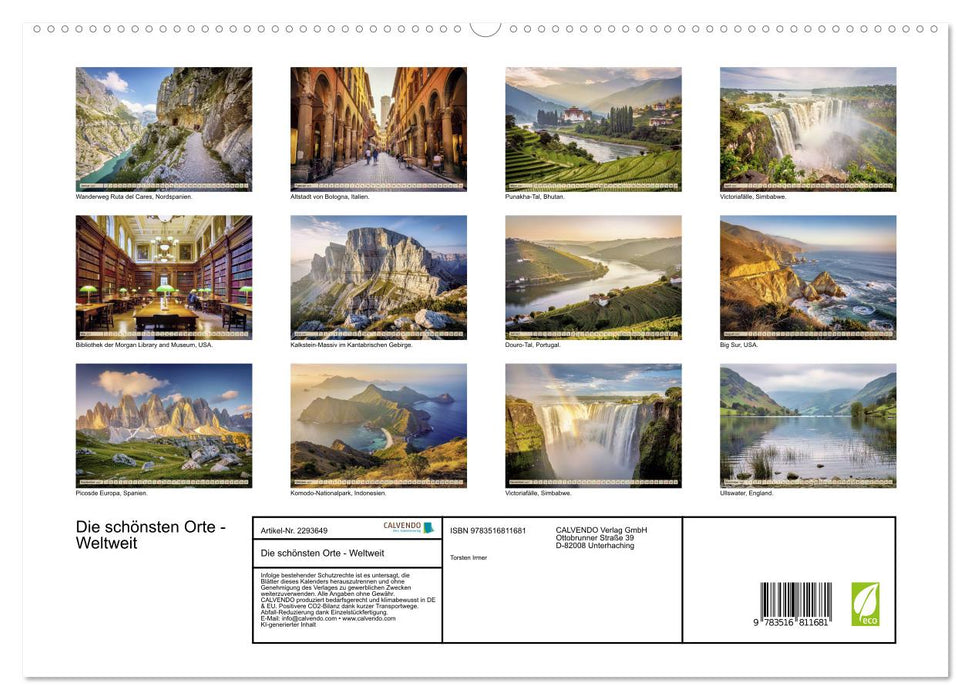 Die schönsten Orte - Weltweit (CALVENDO Premium Wandkalender 2027)