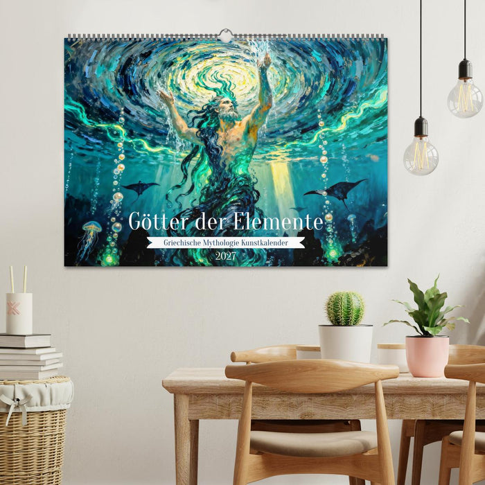 Götter der Elemente - Griechische Mythologie Kunstkalender (CALVENDO Wandkalender 2027)