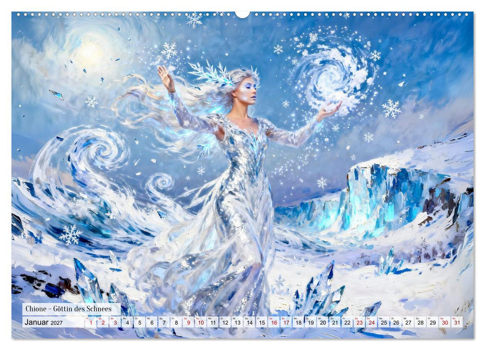 Götter der Elemente - Griechische Mythologie Kunstkalender (CALVENDO Premium Wandkalender 2027)