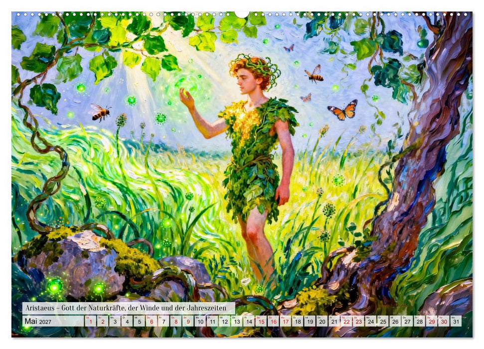 Götter der Elemente - Griechische Mythologie Kunstkalender (CALVENDO Premium Wandkalender 2027)