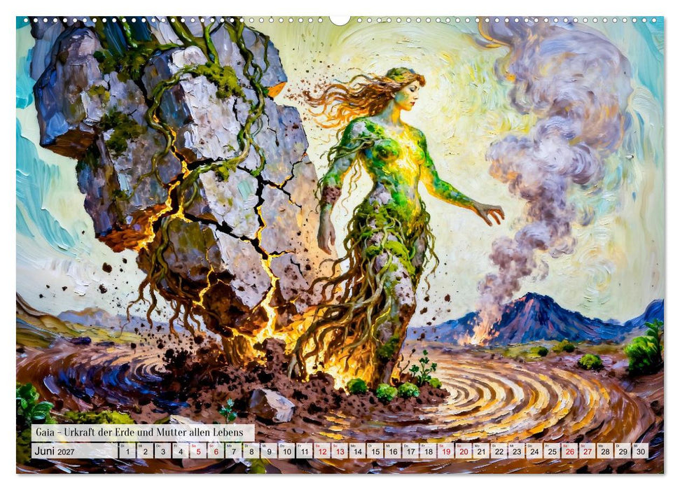 Götter der Elemente - Griechische Mythologie Kunstkalender (CALVENDO Premium Wandkalender 2027)