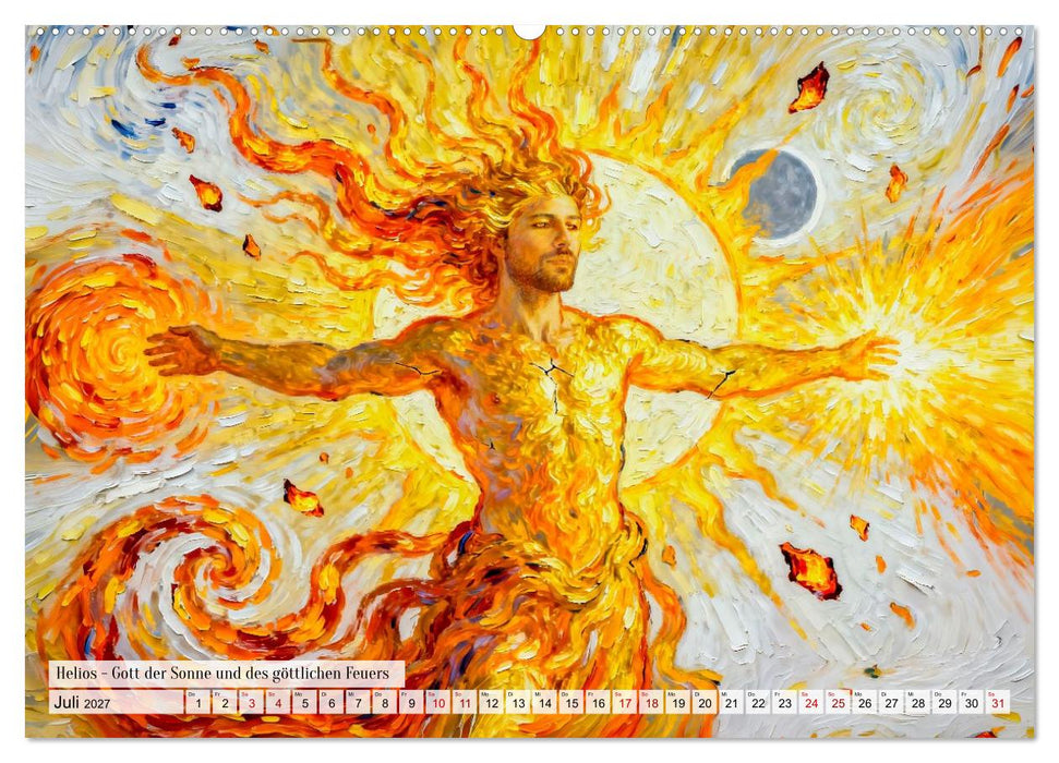 Götter der Elemente - Griechische Mythologie Kunstkalender (CALVENDO Premium Wandkalender 2027)