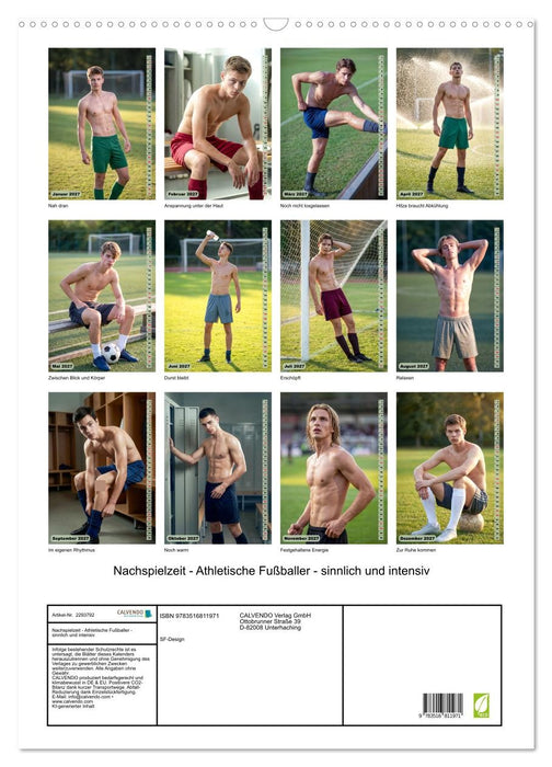 Nachspielzeit - Athletische Fußballer - sinnlich und intensiv (CALVENDO Wandkalender 2027)